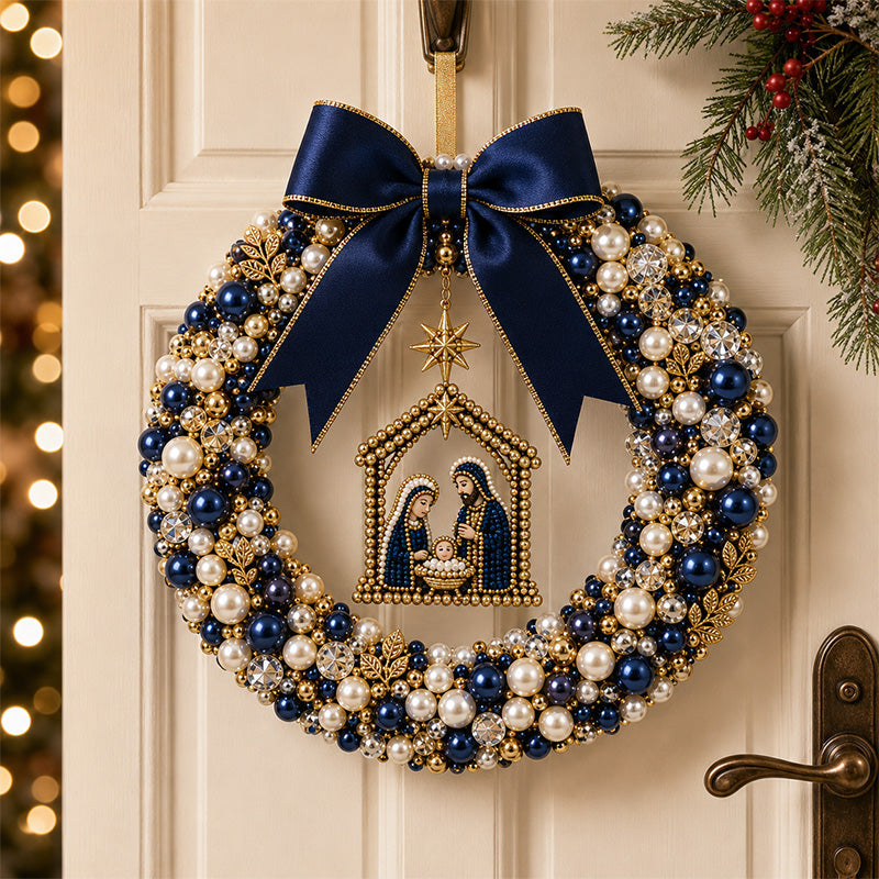 🎄✨ DIY Kerstkrans met Parels - Handgemaakte Deurdecoratie met Kralen 💎🎀