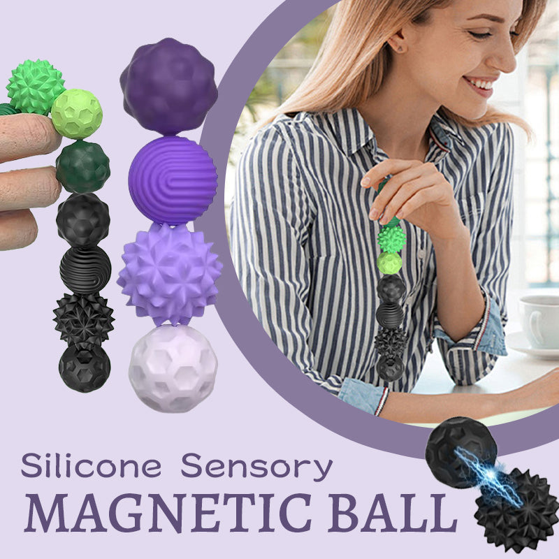 Set Van 8 Sensorische Siliconen Magnetische Ballen – Verschillende Texturen, Kleurrijk, Makkelijk Schoon Te Maken