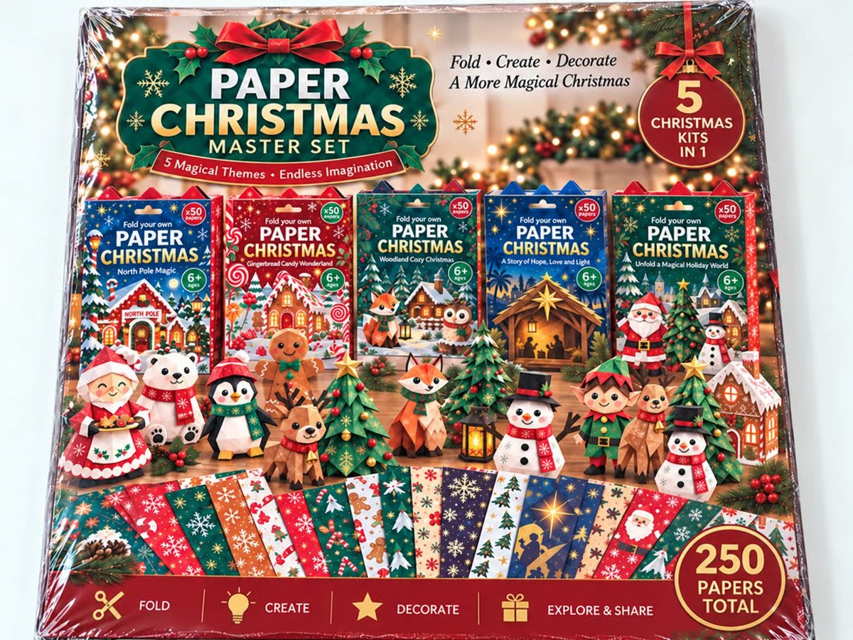 🎄DIY Kerstknutselpakket van papier – 250 vellen, 5 feestelijke thema's🌟