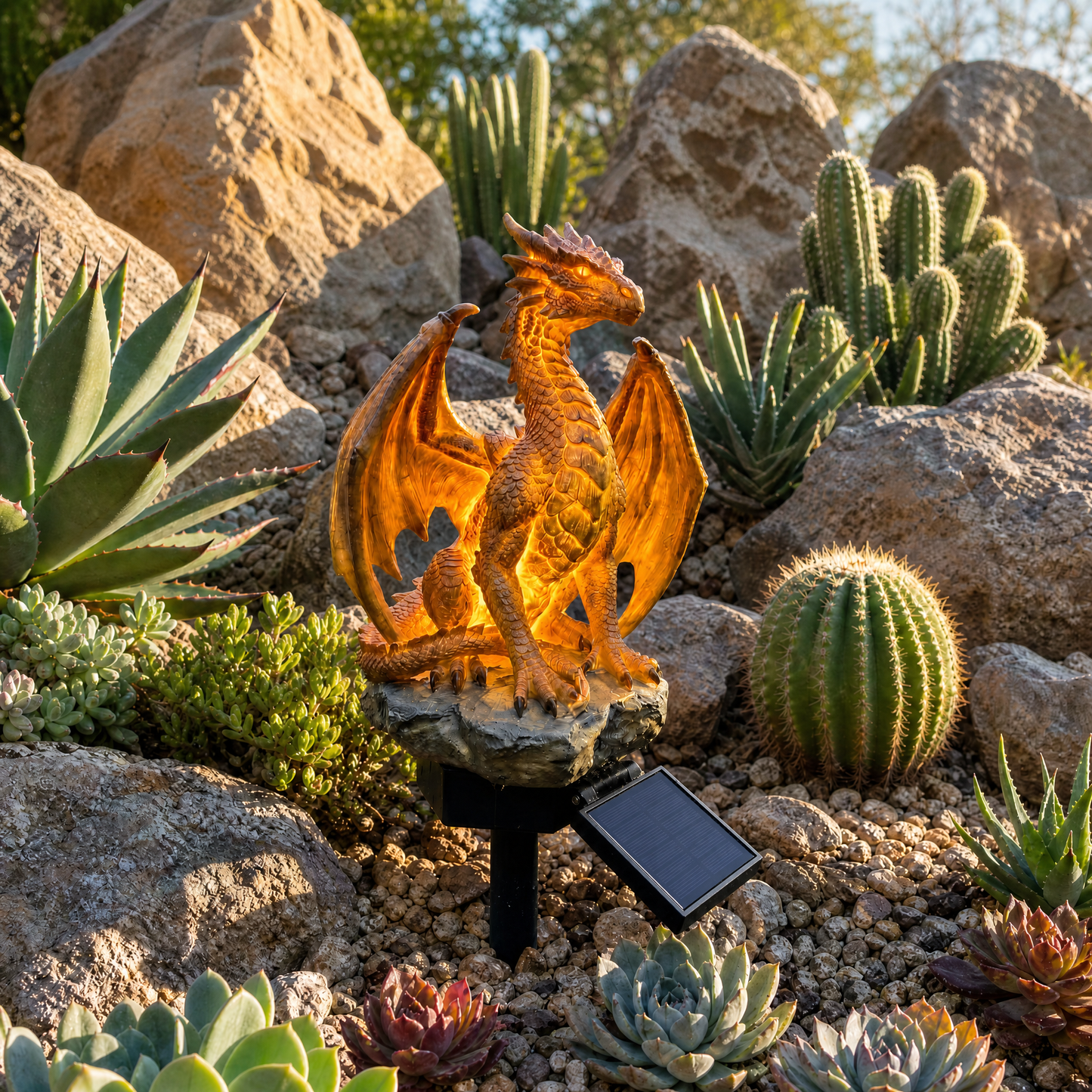 Dragon Legacy Golden Ember Edition Solar Tuinlamp