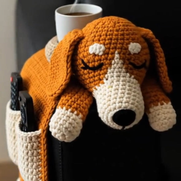 🐶 Gezellige metgezellenvibes – Gehaakte hondenbankorganizer