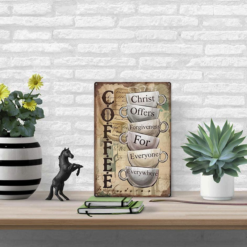"Genade in elke beker" Inspirerend bord ⛪ — Een tijdloze boodschap van barmhartigheid voor jouw heilige ruimte