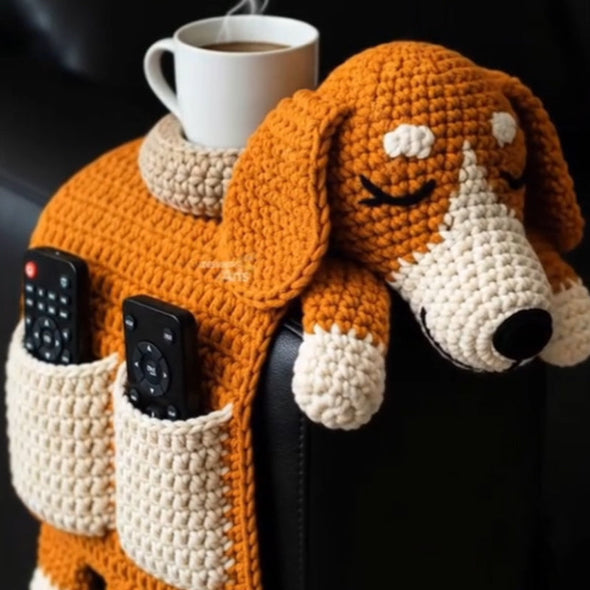 🐶 Gezellige metgezellenvibes – Gehaakte hondenbankorganizer