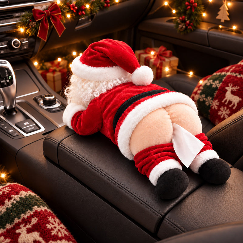 Grappige tissuebox met kerstmankont