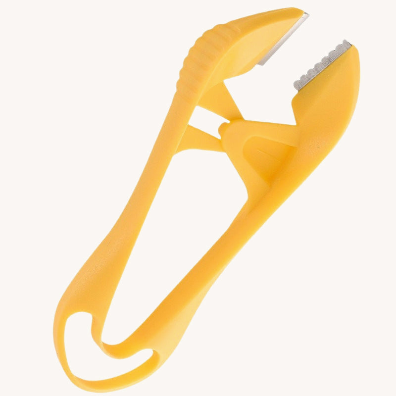 Handmatige knoflookschiller met gekartelde kaken