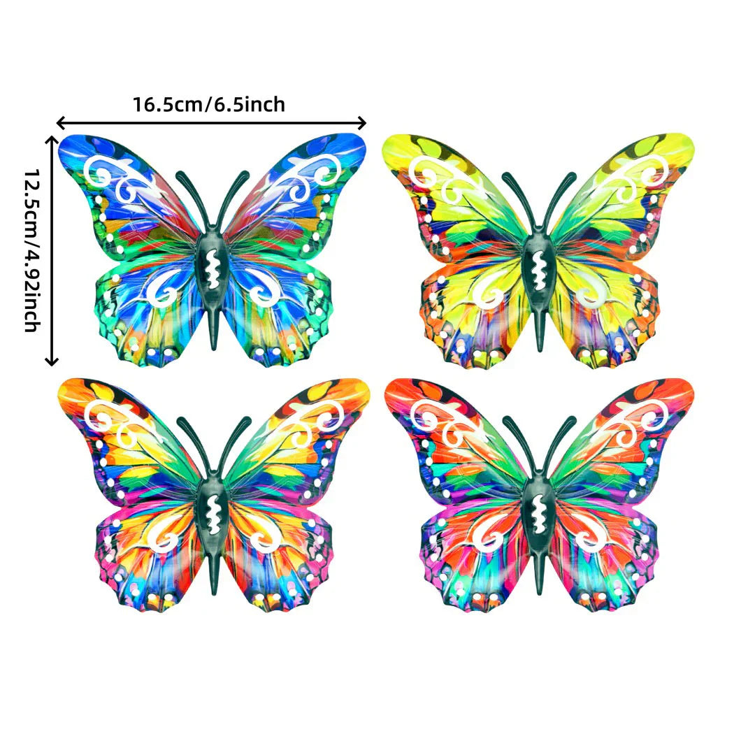 🦋Een complete set! 4 stuks metalen wanddecoratie met vlinders🤩