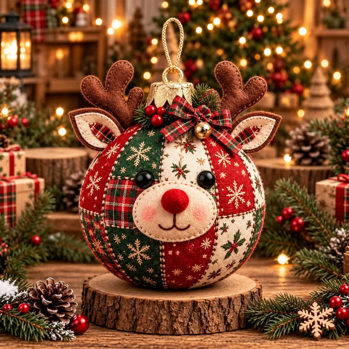 🎄Beginnersvriendelijke, gezellige patchwork kerstornamentencollectie | 8 feestelijke figuren voor bomen, kransen en kerstcadeaus ✨