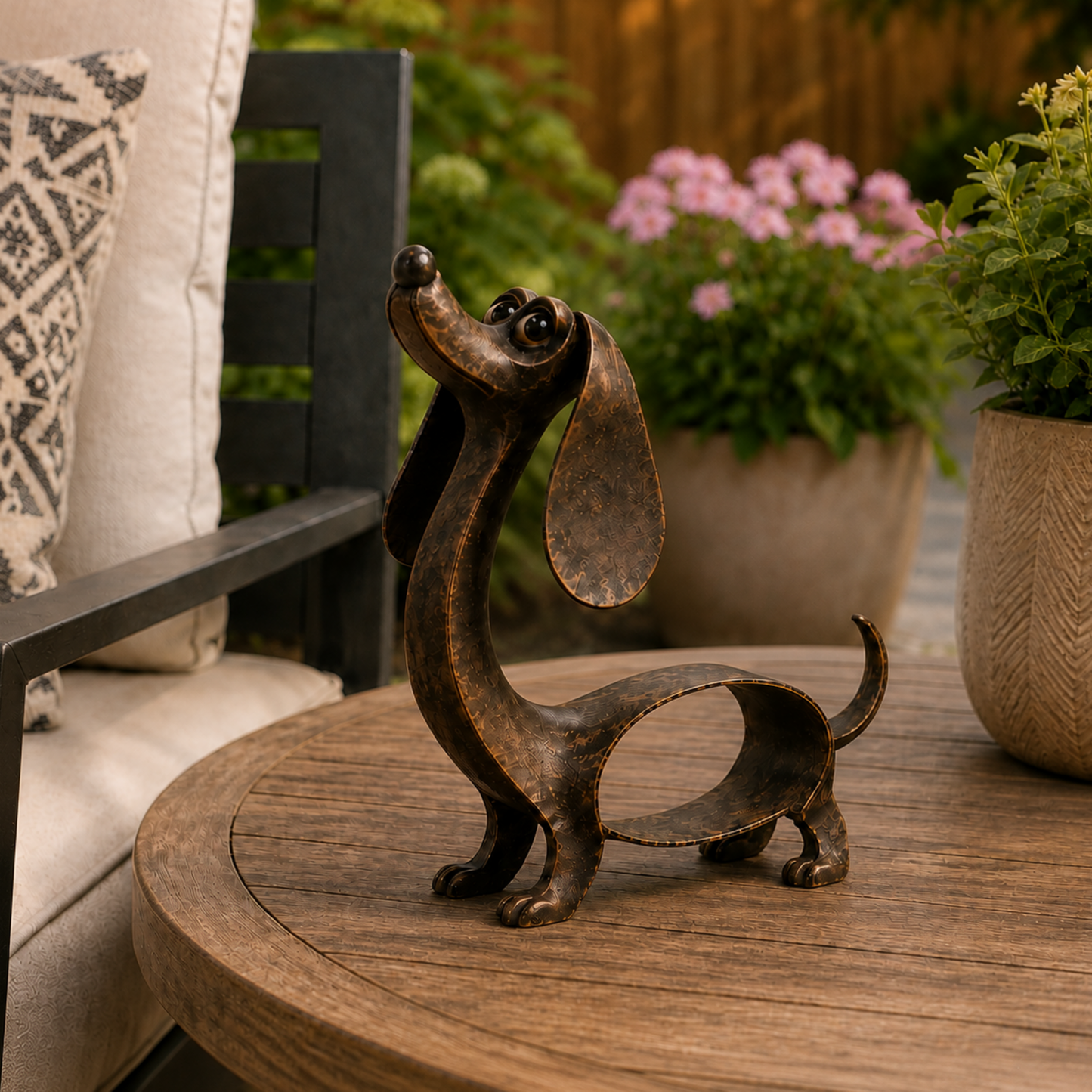 🐾Speelse teckelsculptuur – Antiek geïnspireerde hondendecoratie en cadeau🐶