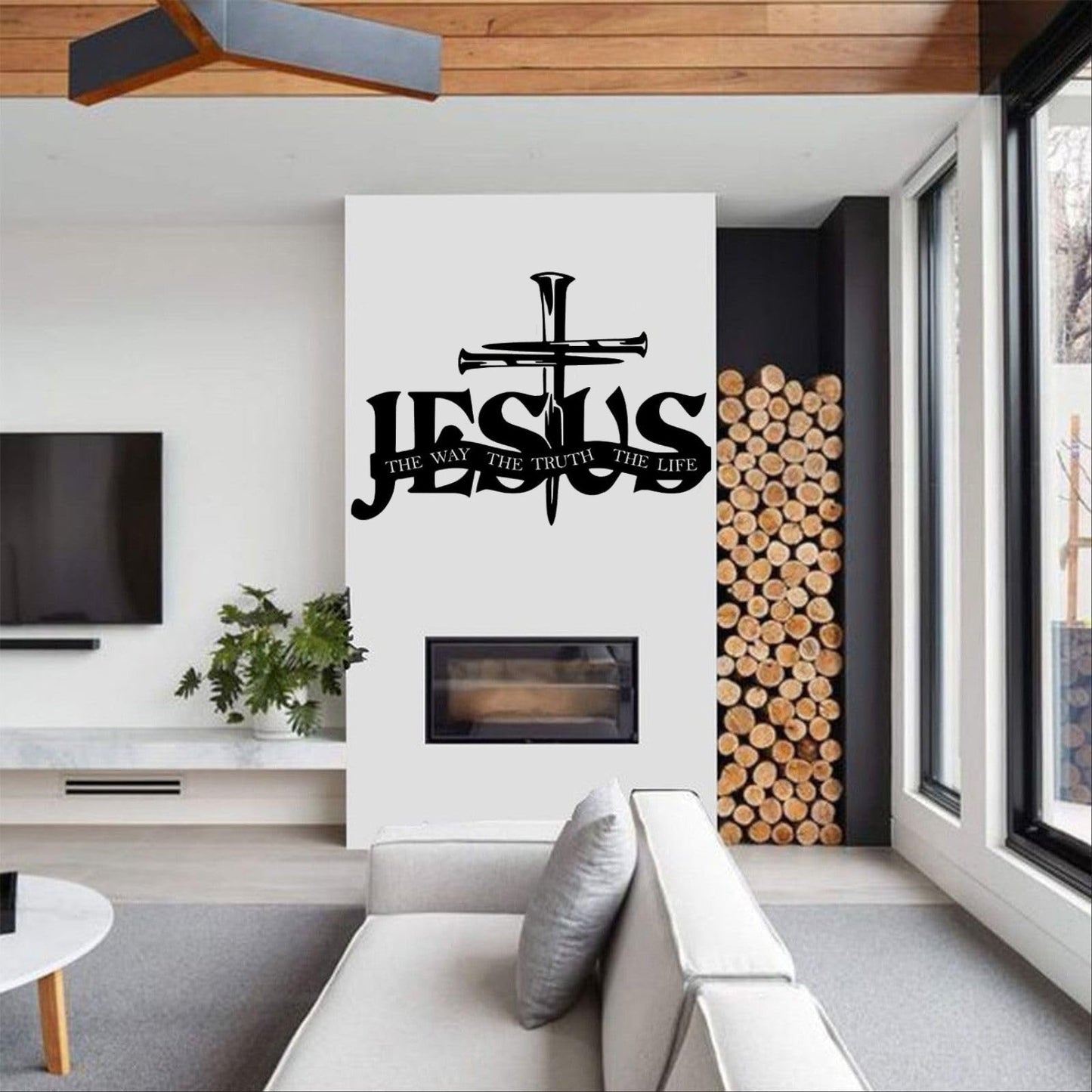 (🎁 Laatste dag 49% korting) 🔥 Muurdecoratie met Jezus en kruis - ⌛ Beperkte handgemaakte serie