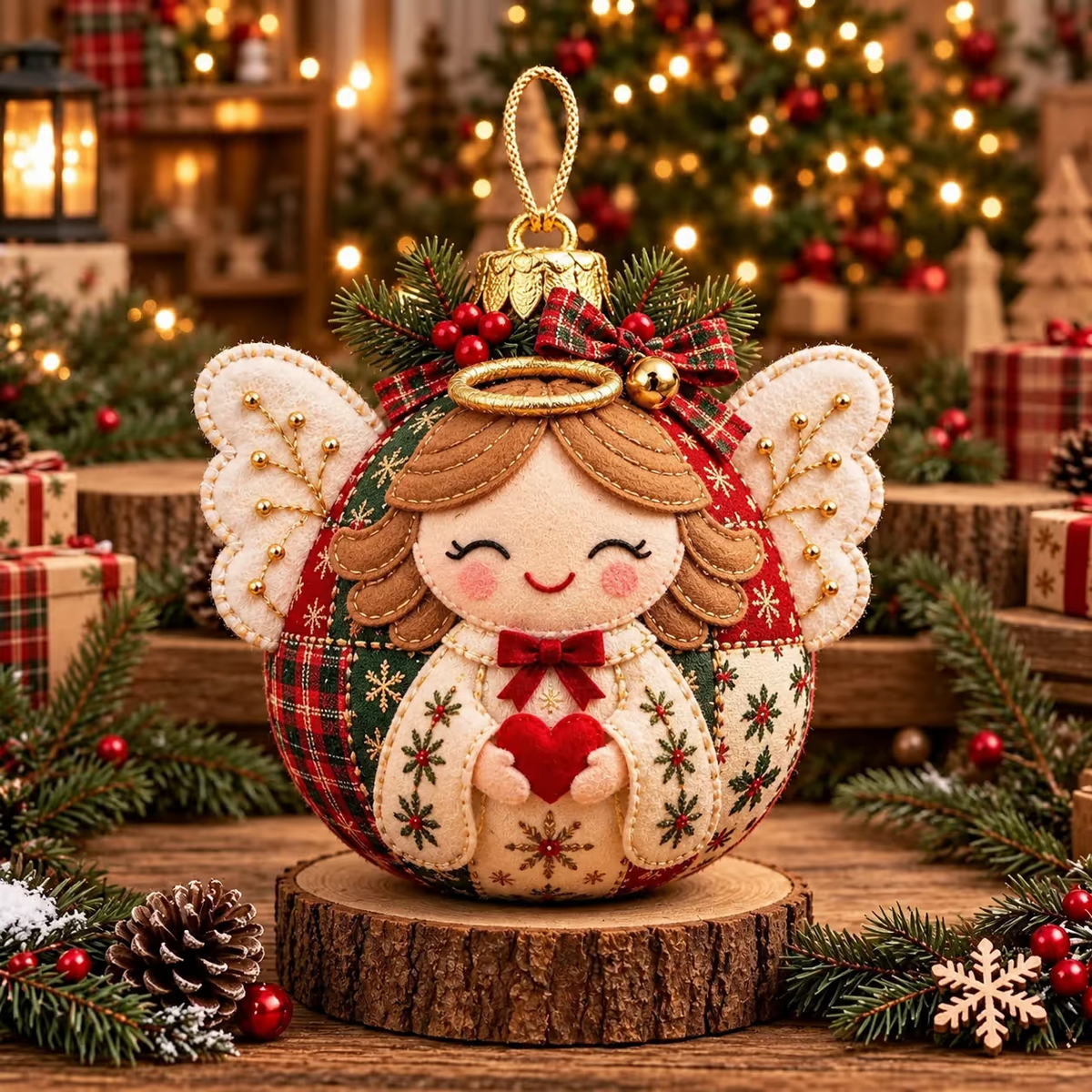 🎄Beginnersvriendelijke, gezellige patchwork kerstornamentencollectie | 8 feestelijke figuren voor bomen, kransen en kerstcadeaus ✨