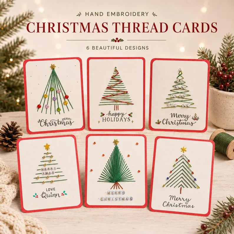🎄🧵 Kerstkaart met touwkunst (DIY-kit)