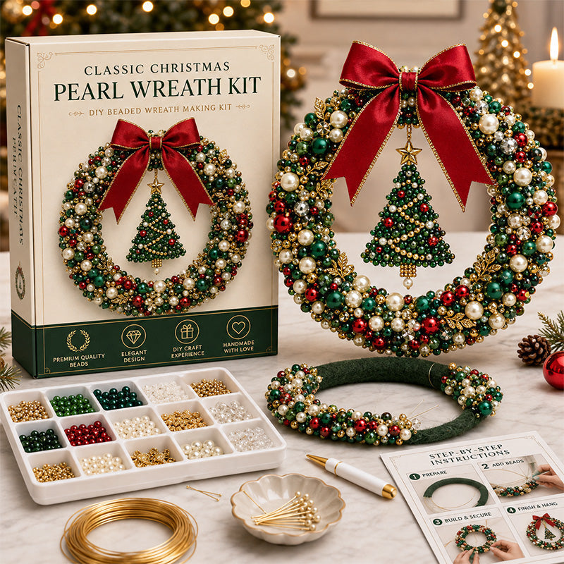 🎄✨ DIY Kerstkrans met Parels - Handgemaakte Deurdecoratie met Kralen 💎🎀