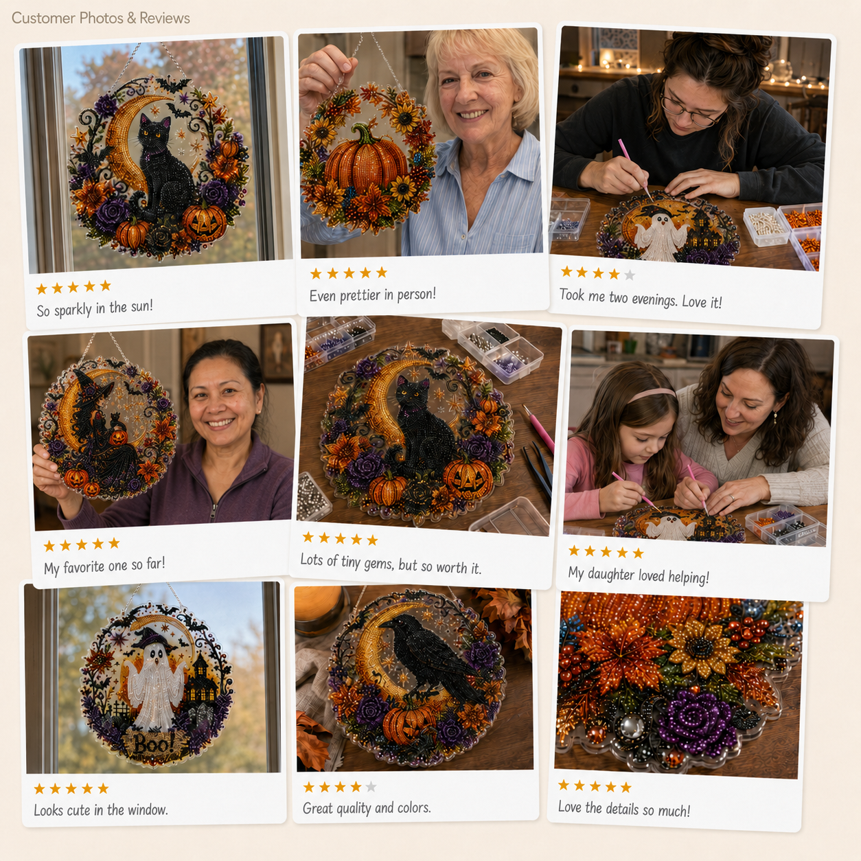 ✨🎃Halloween Zwarte Kat Maan Diamantkunst Hangende Ornament Kit👻