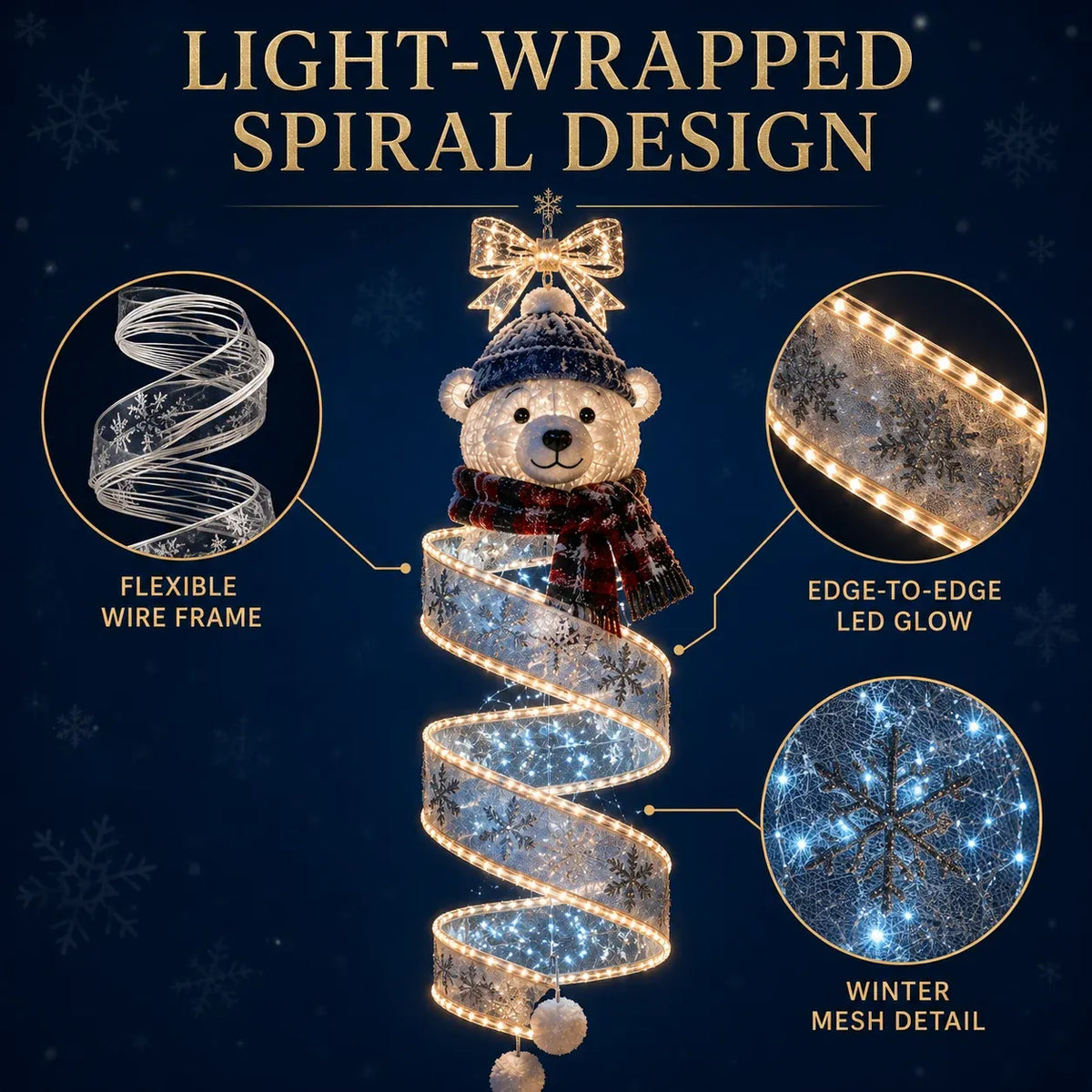 Kerstmagie Spiraalvormige Hangende LED-verlichting Collectie