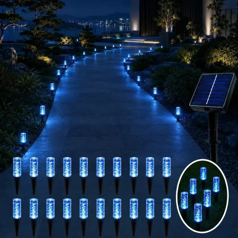 ☀️ Solar padverlichting voor buiten met kristallen bubbels — geen bedrading, geen elektriciteitsrekening, gewoon elke avond een warm welkom. 🏡