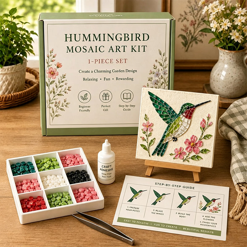 Mozaïekkunstset met gieter