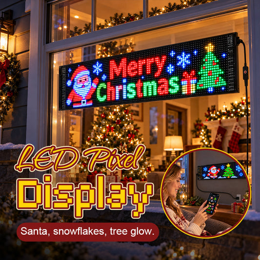 Slimme app-gestuurde kerst-ledpixeldisplay