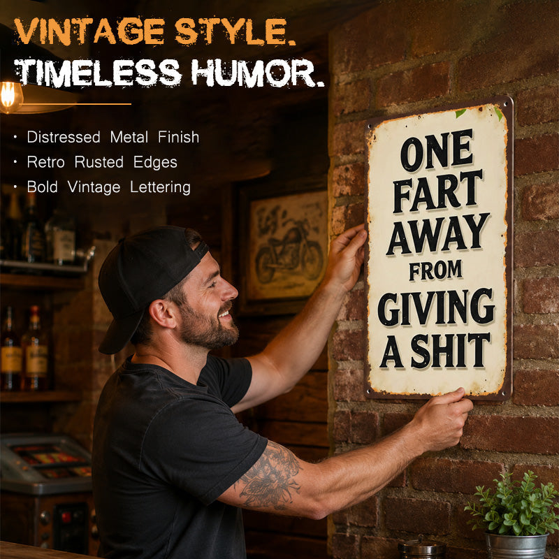 Metalen wandbord met ondeugende humor – grappige vintage decoratie voor garage en thuisbar