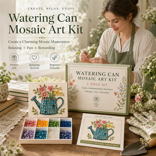 Mozaïekkunstset met gieter