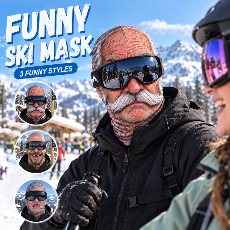 Grappig en realistisch skimasker – hilarische winterse feestoutfit voor buitengroepen