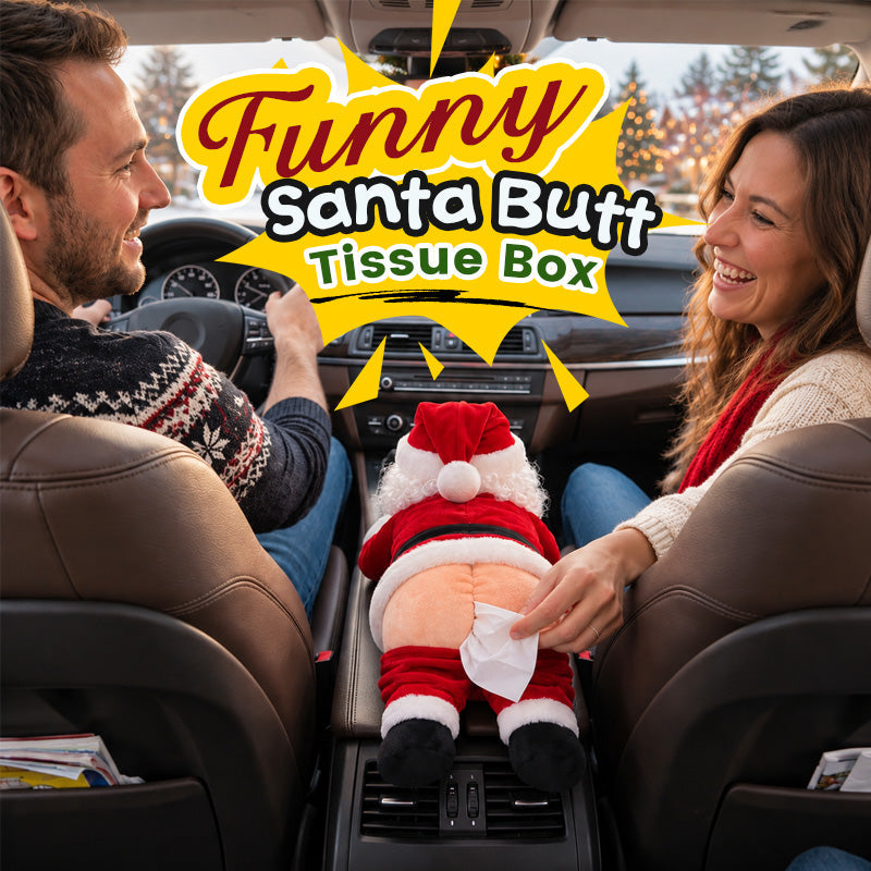 Grappige tissuebox met kerstmankont