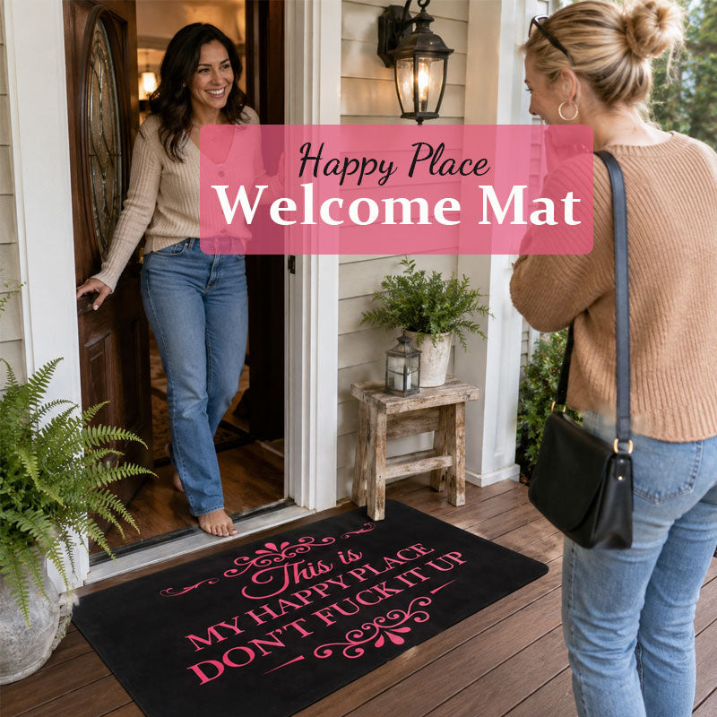 🏡 Welkomstmat van Happy Place – Grappige entreemat voor thuis
