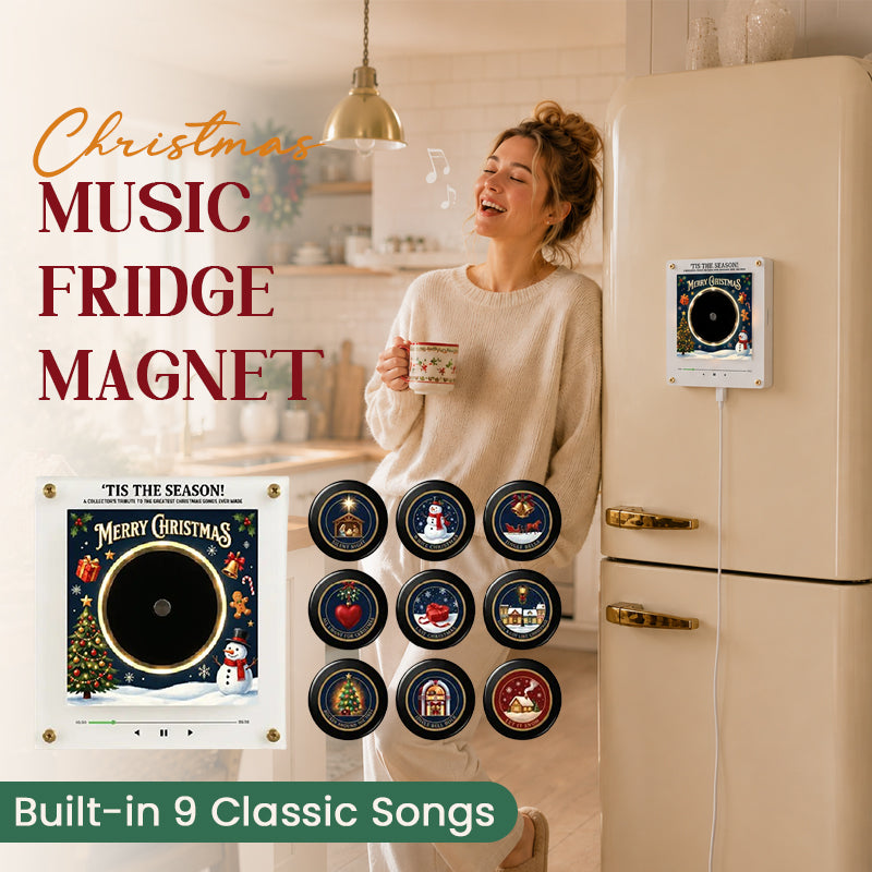Kerstmuziek koelkaststickers | Interactieve kerstdecoratie met 9 klassieke kerstliedjes