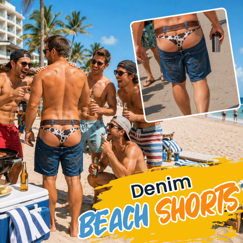 🏖️ 🤠 Nieuwigheid strandshorts in western denimlook