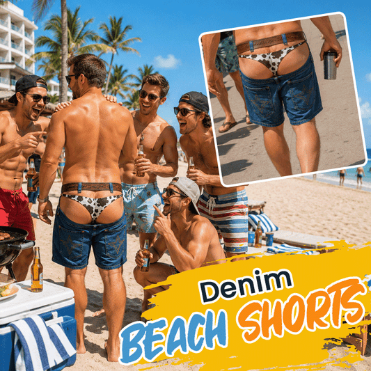 🏖️ 🤠 Nieuwigheid strandshorts in western denimlook