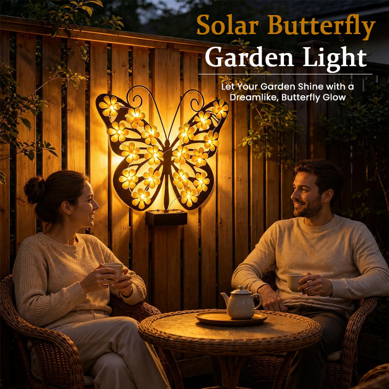 🦋 Tuinlamp met vlindermotief op zonne-energie