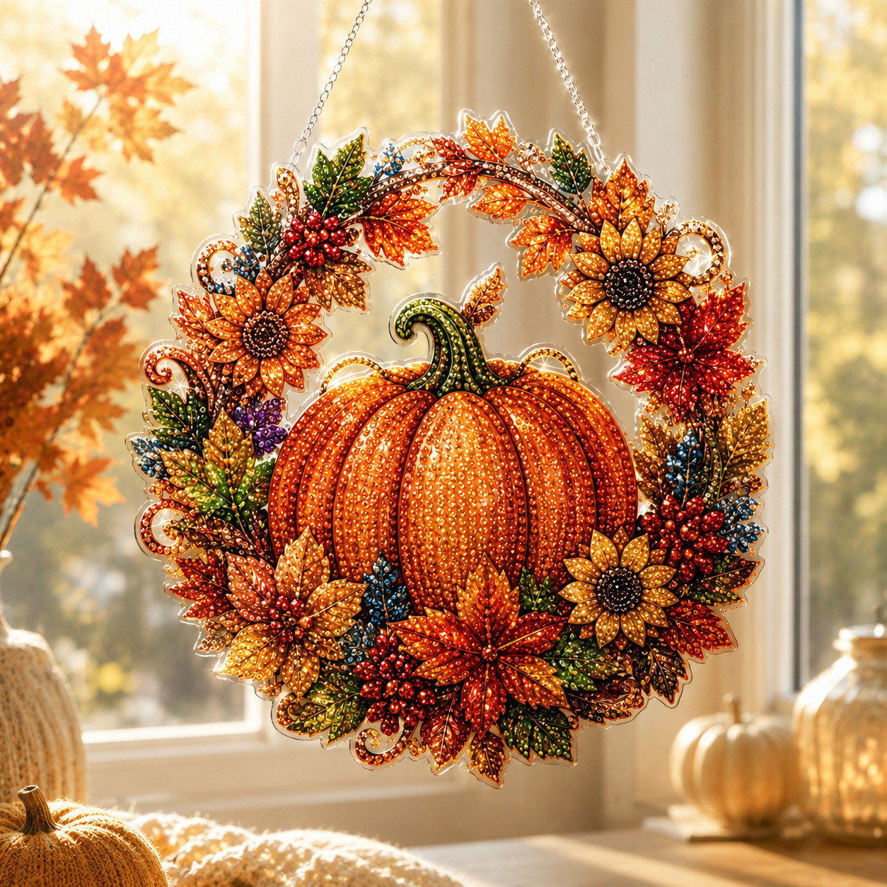 ✨🎃Halloween Zwarte Kat Maan Diamantkunst Hangende Ornament Kit👻