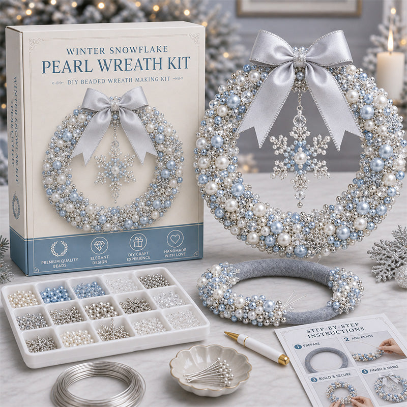 🎄✨ DIY Kerstkrans met Parels - Handgemaakte Deurdecoratie met Kralen 💎🎀