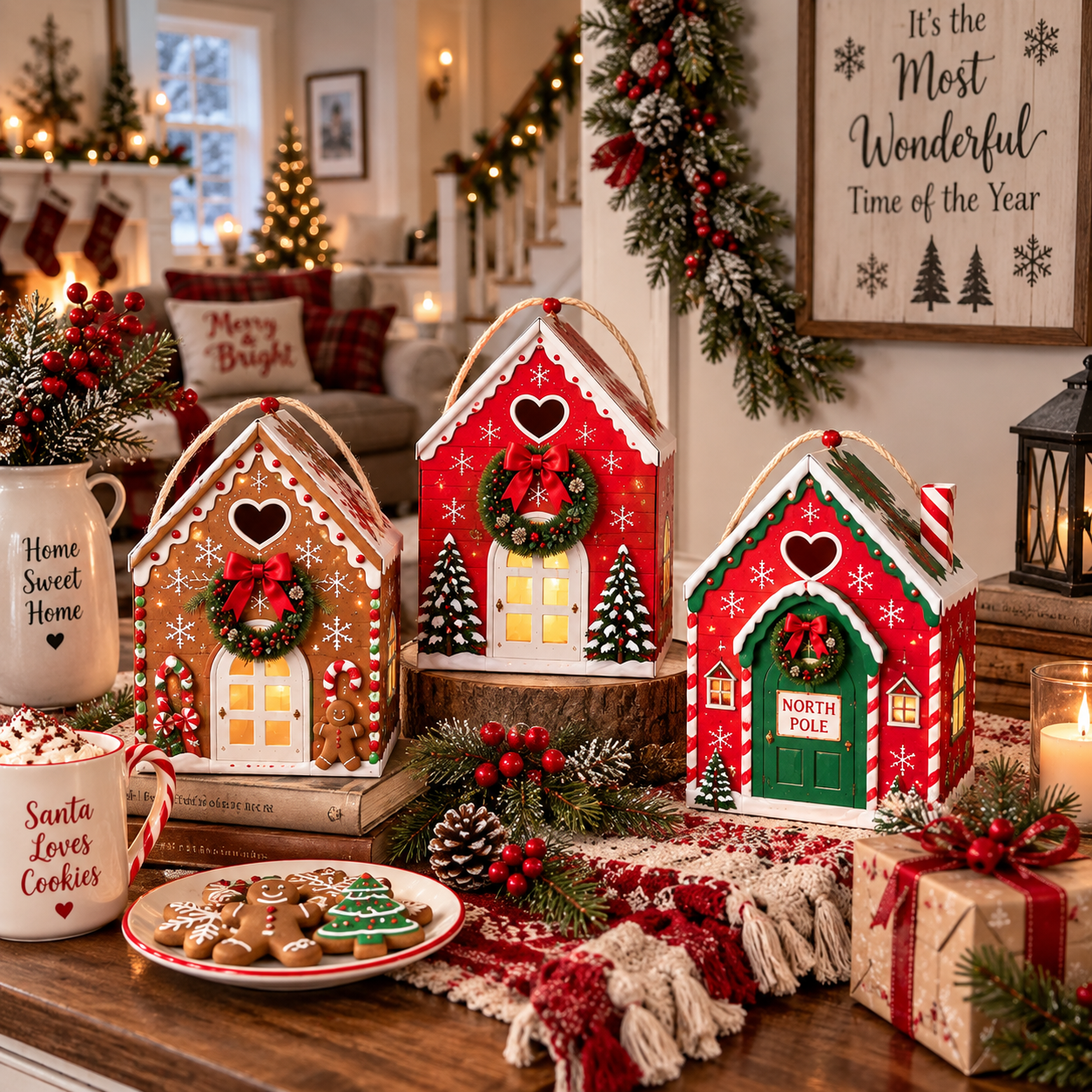 Kerstmagiehuis cadeauverpakking – Creatieve 3D handzame kerstcadeauverpakking