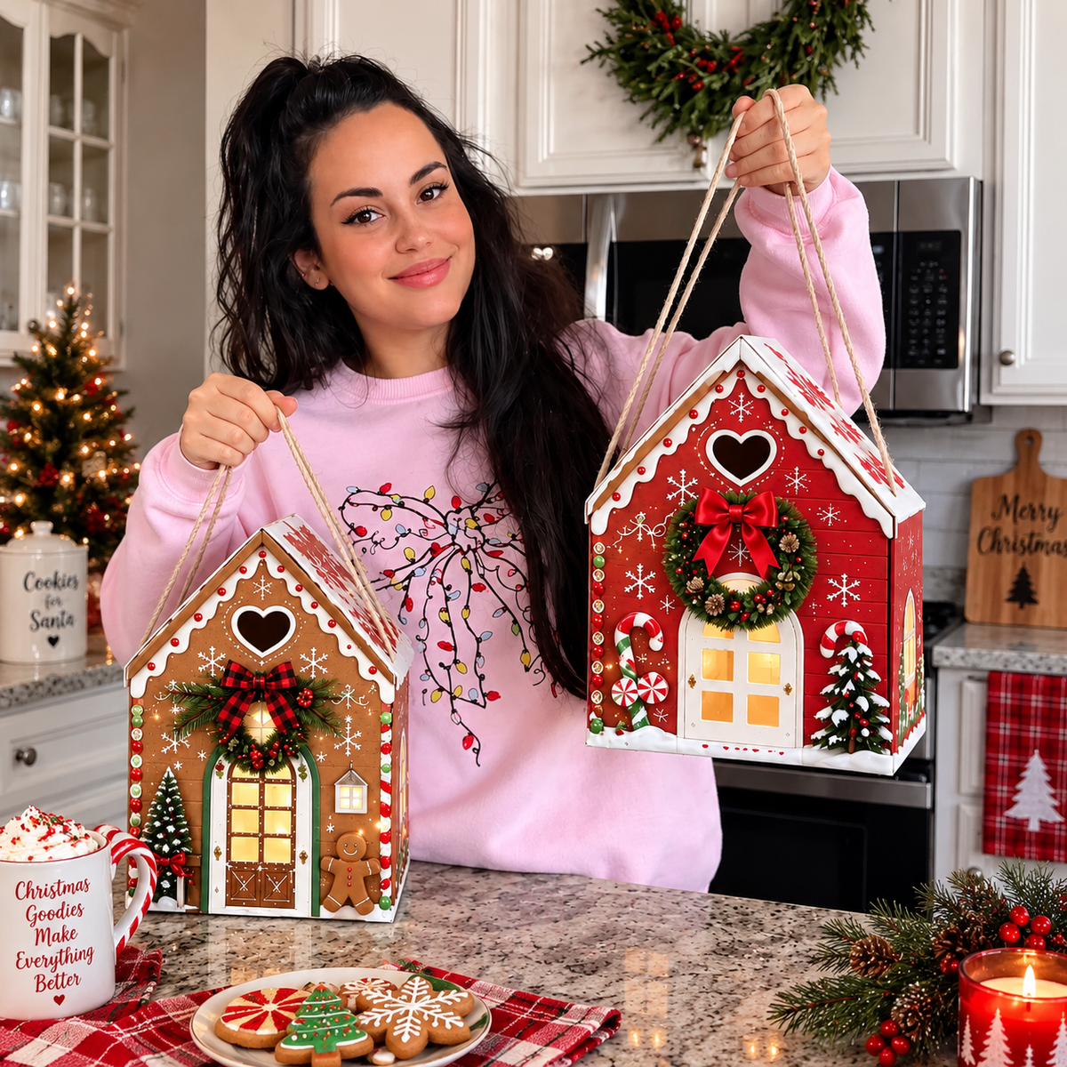 Kerstmagiehuis cadeauverpakking – Creatieve 3D handzame kerstcadeauverpakking