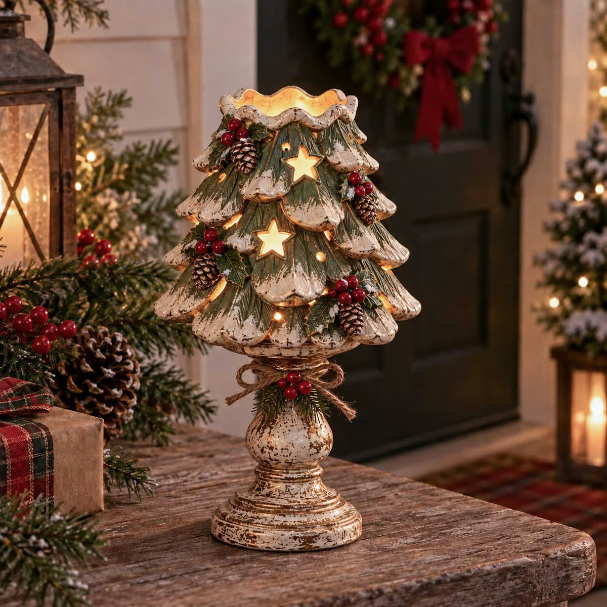 🎄 Kerstcollectie met gloeiende kaarsenhouders