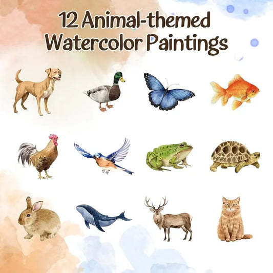 ✍️Beginners aquarelverfset🎨Aquarel dierenwerkboek