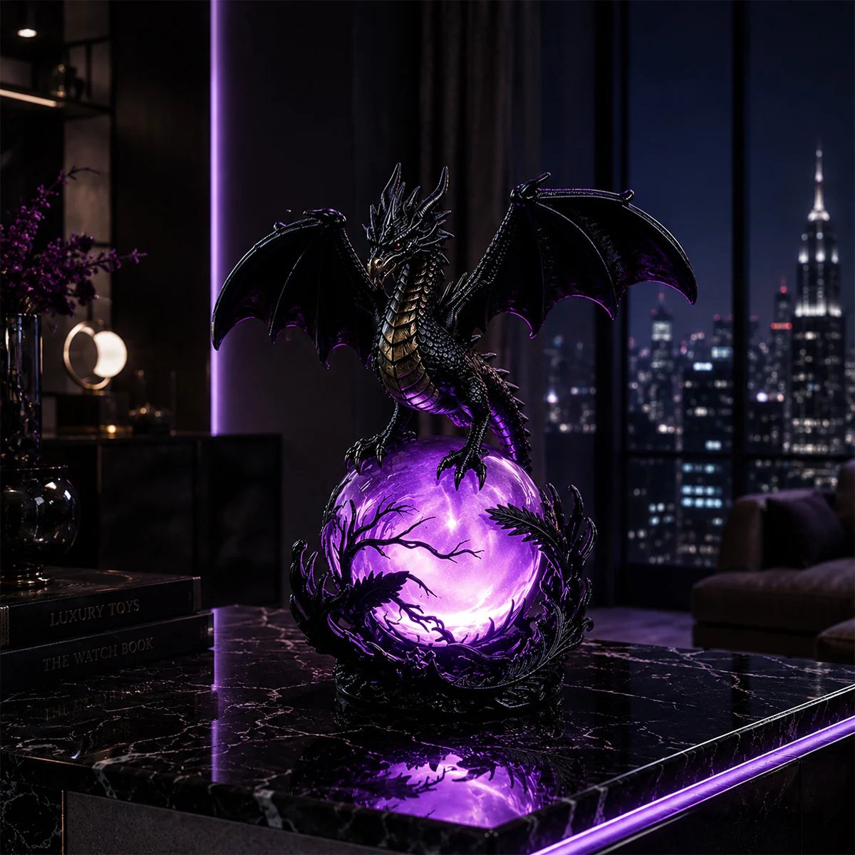 🔮Gotische draak LED-kristallenbollamp voor een donkere, stijlvolle inrichting
