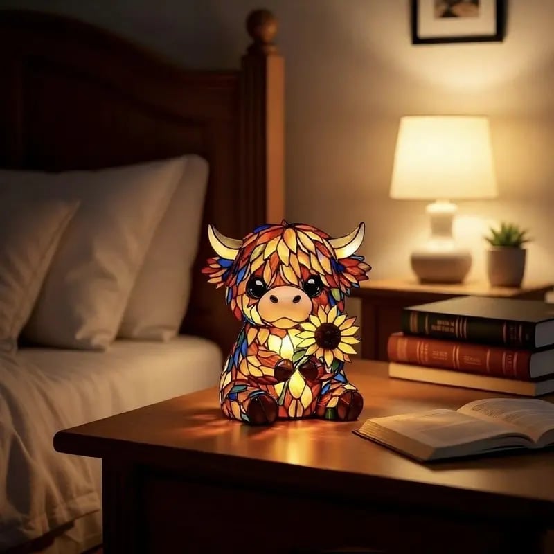 ✨ Creatief LED-nachtlampje in de vorm van een Schotse hooglandkoe