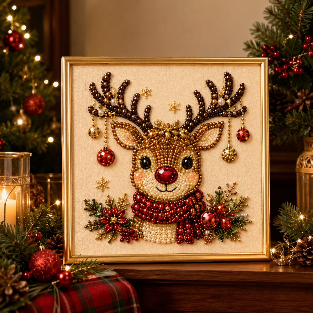 🧘Ontspannend en beginnersvriendelijk - 🎨💎DIY Kerst Parel Diamantschilderij Kunstset