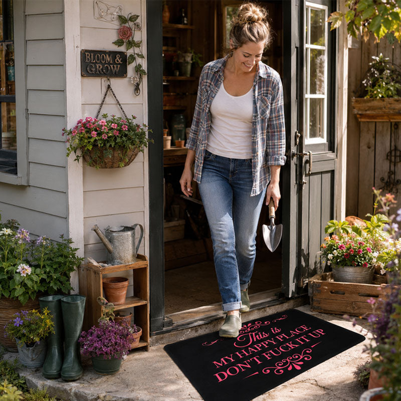 🏡 Welkomstmat van Happy Place – Grappige entreemat voor thuis
