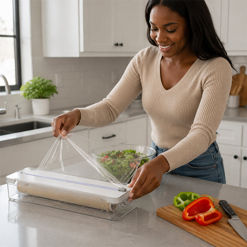 Keuken aluminiumfolie papier plasticfolie opbergdoos snijdoos