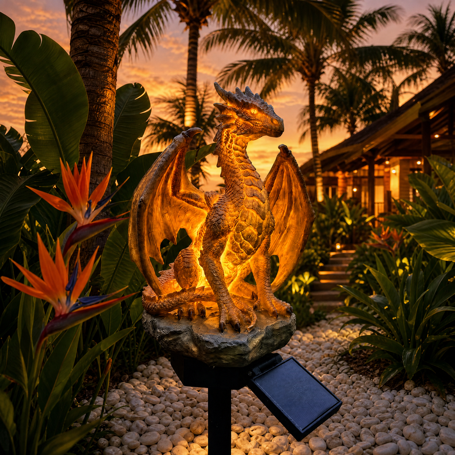 Dragon Legacy Golden Ember Edition Solar Tuinlamp