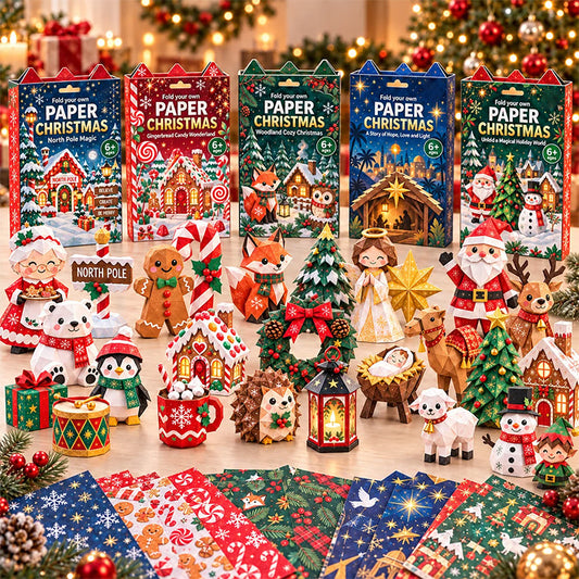 Kerstknutselpakket van papier – vouw en maak je eigen kerstversieringen