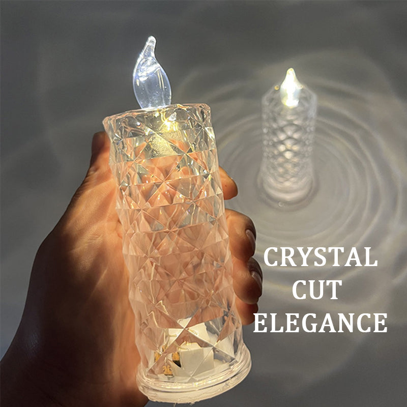 ✨ Crystal Rose Kaarslicht – Romantische gloed zonder rommel
