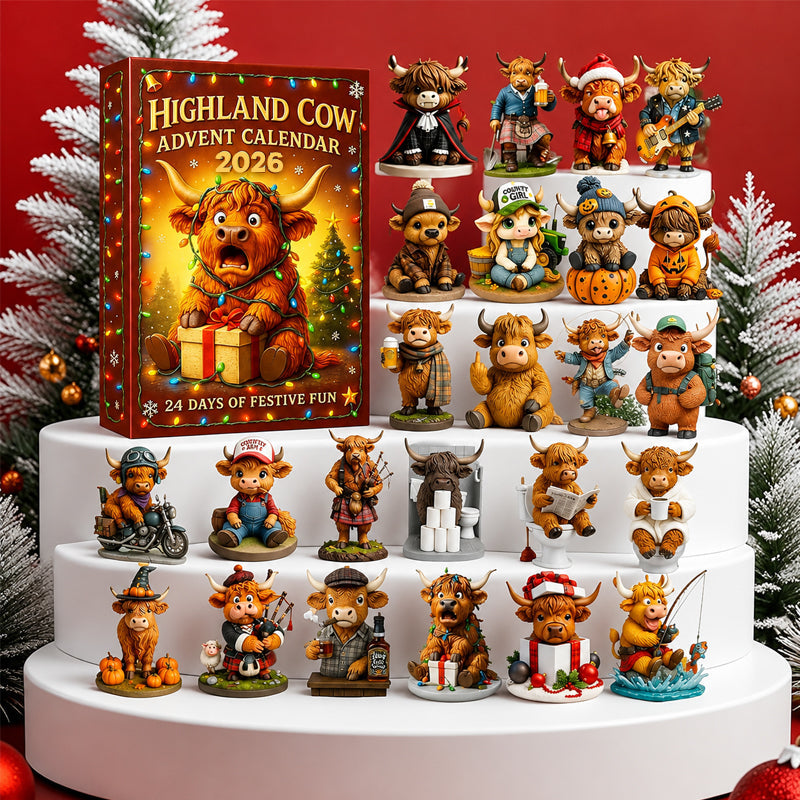 🐮 2026 Cartoon Highland Cow Adventskalender