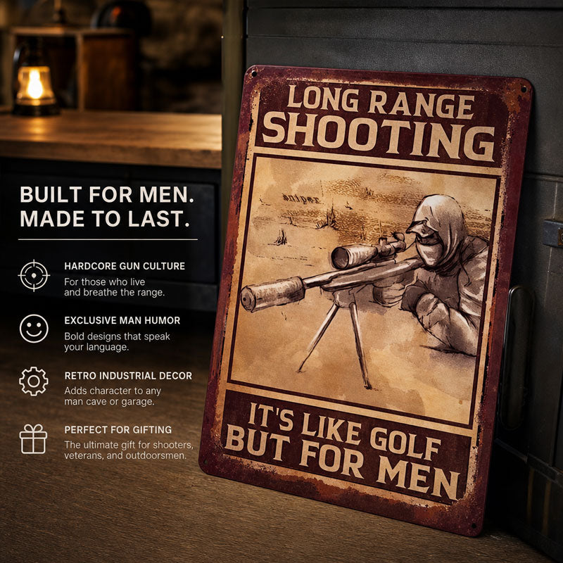 🎯 Muurbord met tekst over schieten op lange afstand: Perfecte decoratie voor de mancave en een ideaal cadeau voor jagers