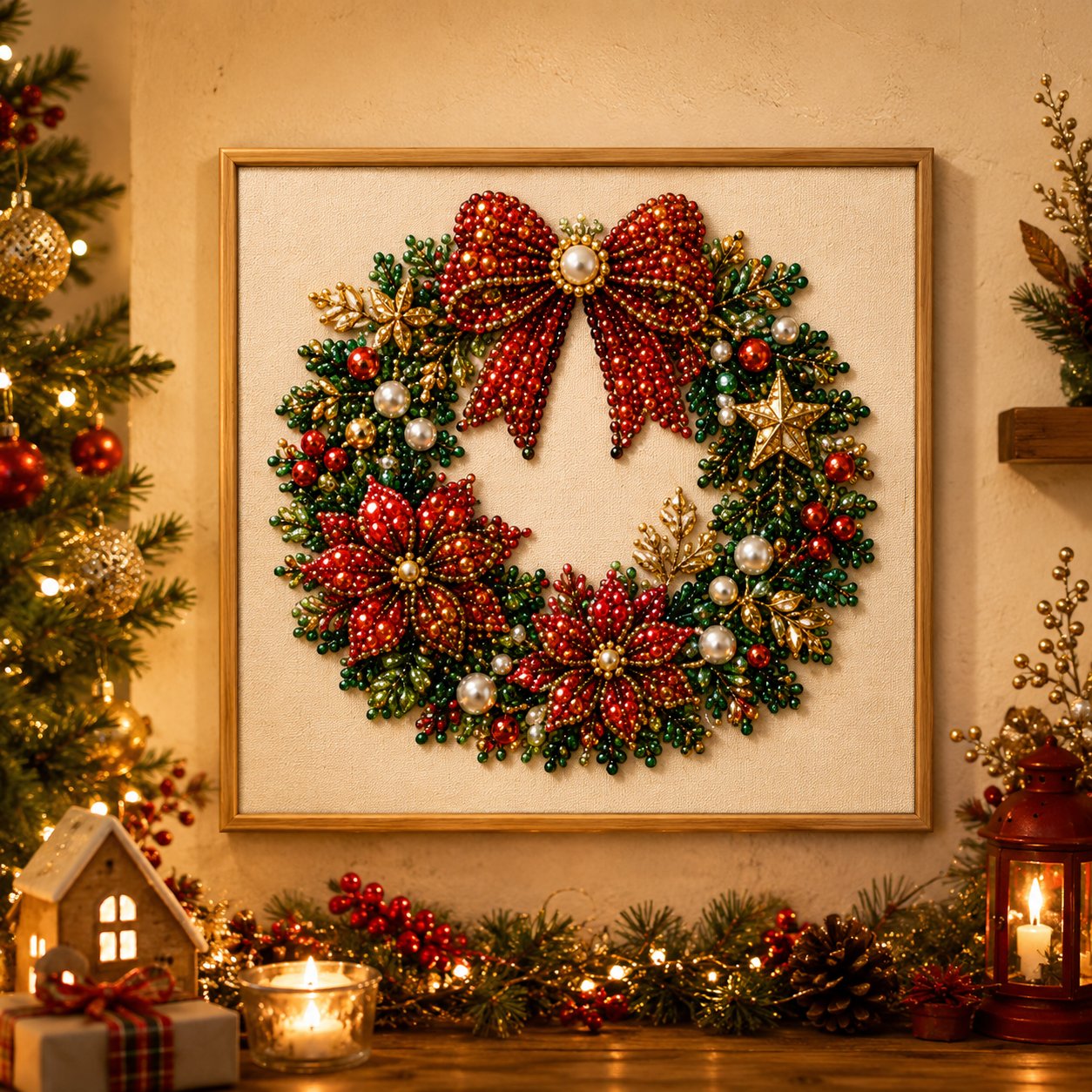 🧘Ontspannend en beginnersvriendelijk - 🎨💎DIY Kerst Parel Diamantschilderij Kunstset