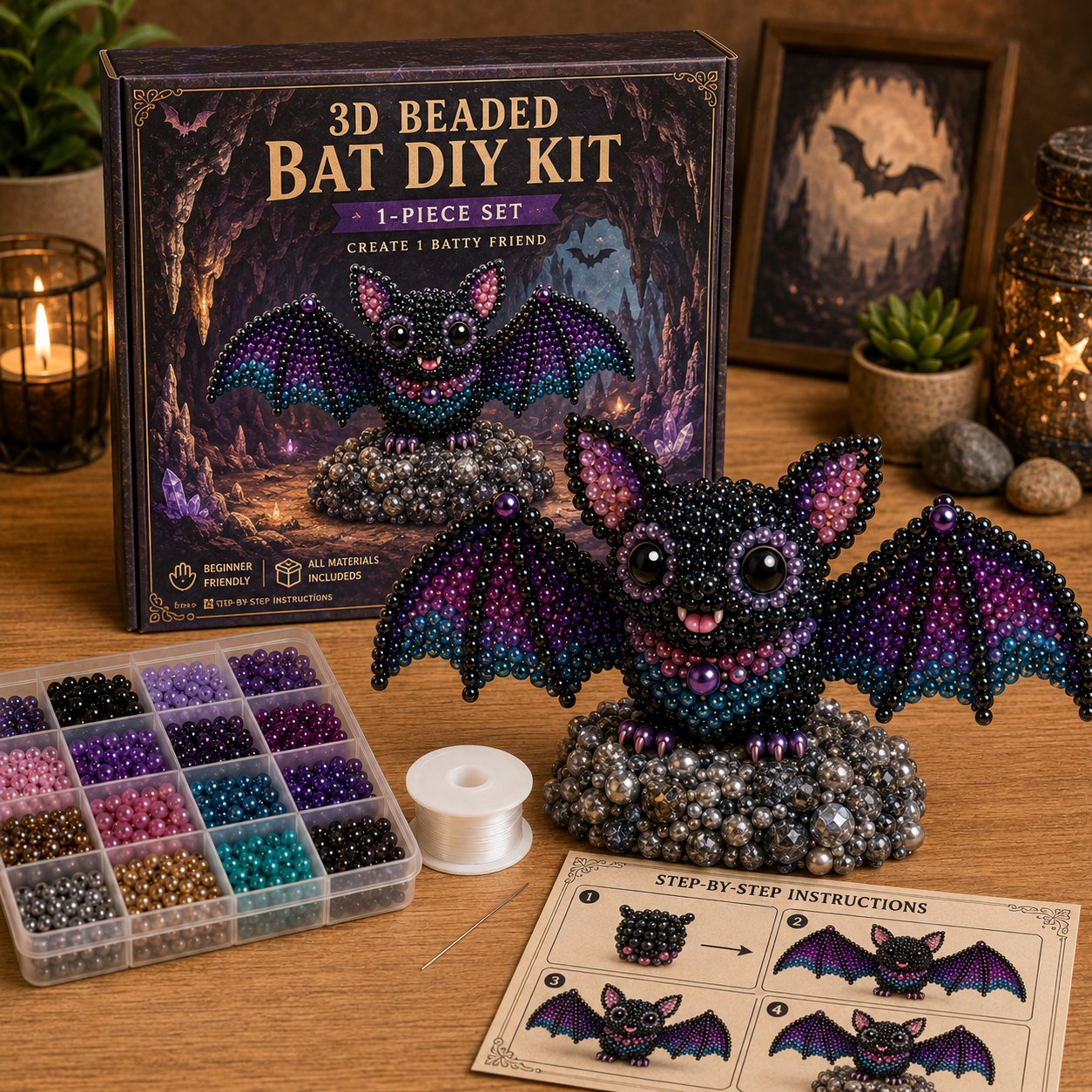 🧵✨ Miniatuur 3D kralen dieren doe-het-zelf set