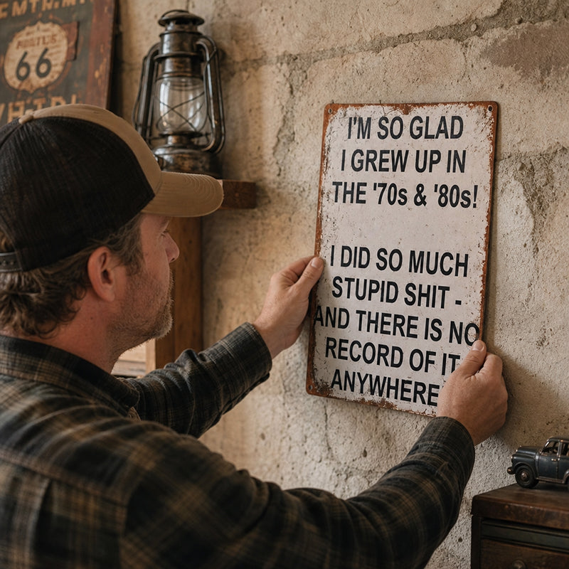 Vintage metalen bord met de tekst "Fortunate Finds"