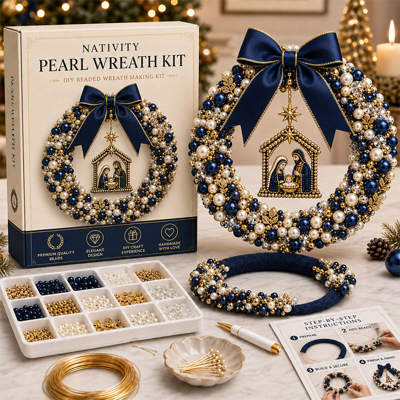 🎄✨ DIY Kerstkrans met Parels - Handgemaakte Deurdecoratie met Kralen 💎🎀